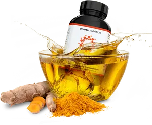 Turmeric Supplementand Roots PNG Image