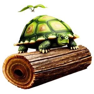 Turtle On A Log Clipart Png Lao44 PNG Image