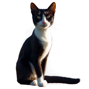 Tuxedo Cat In Sunlight Png 06262024 PNG Image