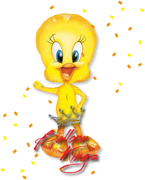 Tweety Balloon King Pose PNG Image