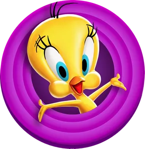 Tweety Bird Cheerful Pose PNG Image