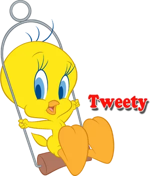 Tweety Bird Swinging PNG Image