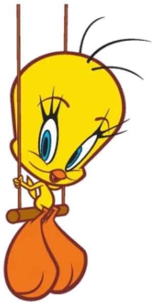 Tweety Bird Swingingon Perch.png PNG Image