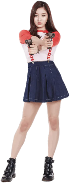 Twice Member Action Pose PNG Image