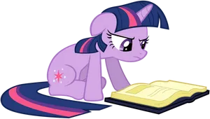 Twilight Sparkle Readinga Book PNG Image