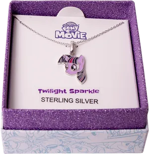 Twilight Sparkle Sterling Silver Necklace PNG Image