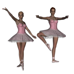 Twin Ballerinasin Pink Tutus PNG Image