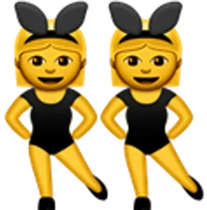 Twin_ Bunny_ Emoji_ Girls PNG Image