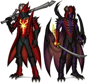 Twin Demons Artwork PNG Image