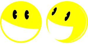 Twin Smiley Faces PNG Image