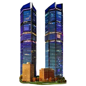 Twin Towers At Night Png Smt36 PNG Image