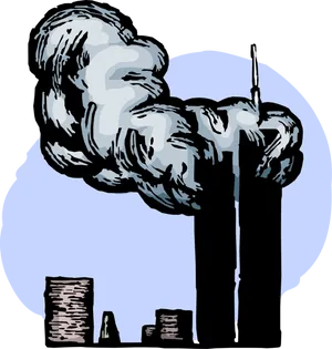 Twin_ Towers_ Attack_ Illustration PNG Image