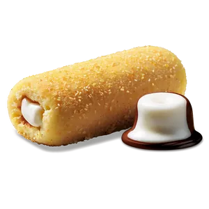 Twinkiewith Cream Fillingand Chocolate Sauce PNG Image