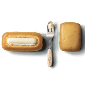 Twinkiewith Cream Fillingand Fork PNG Image