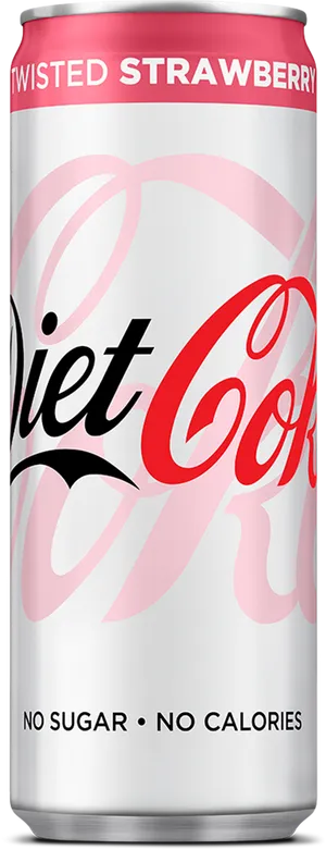 Twisted Strawberry Diet Coke Can PNG Image