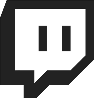 Twitch Logo Blackand White PNG Image