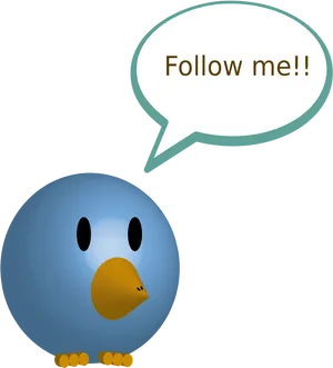 Twitter Bird Follow Me Invitation PNG Image