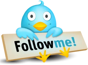 Twitter Bird Follow Me Sign PNG Image