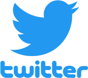 Twitter Logo Blueon Black PNG