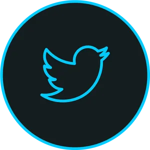 Twitter Logo Neon Style PNG Image