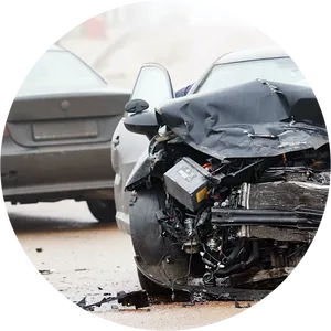 Two Car Collision Damage PNG Image