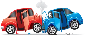 Two Car Collision Illustration PNG Image