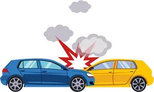 Two Cars Collision Illustration PNG Image