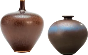 Two Ceramic Vases Transparent Background PNG Image