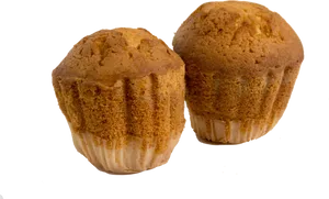 Two Fresh Muffins Transparent Background PNG Image