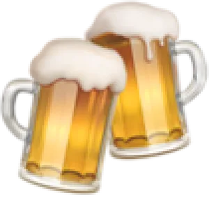 Two Frothy Beer Mugs PNG Image