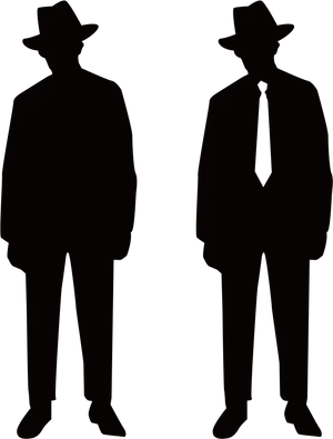 Two Men Silhouettesin Suits PNG Image