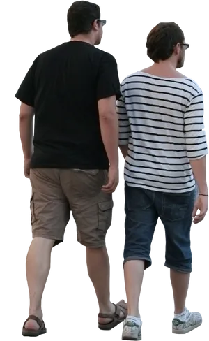 Two_ Men_ Walking_ Away PNG Image