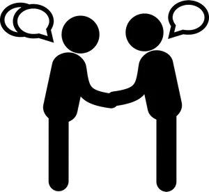 Two People Shaking Hands Icon PNG Image