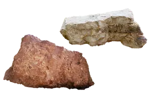 Two Sedimentary Rocks Black Background PNG Image