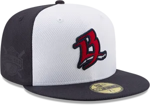 Two Tone Sports Cap Embroidered Logo PNG Image