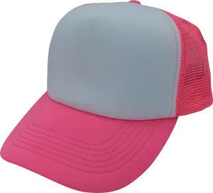 Two Tone Trucker Hat Pinkand Gray PNG Image