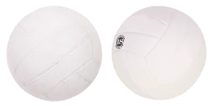 Two White Volleyballs Black Background PNG Image