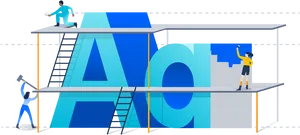Typography Construction Concept PNG