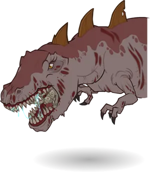 Tyrannosaurus Rex Zombie Illustration PNG Image