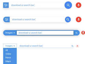 U I Search Bar Design Variations PNG Image