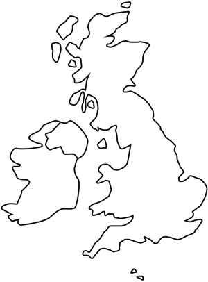 U K Outline Map PNG Image