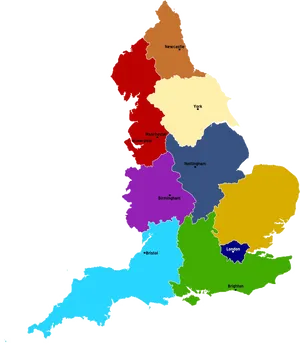 U K Regions Color Coded Map PNG Image