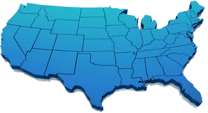 U S A Map Blue Gradient PNG Image