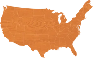 U S A Map Wood Texture Background PNG Image