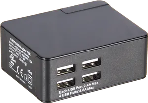 U S B Multi Port Adapter Black PNG Image