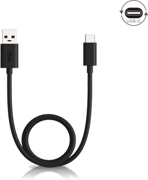 U S B Type C Cable Black PNG Image