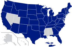 U S Map Highlighted States PNG Image