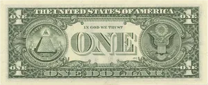 U S One Dollar Bill Reverse PNG Image