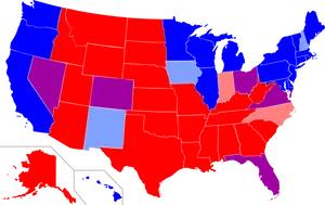 U S Political Map Color Coded States PNG Image