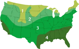 U S Regions Map Simplified PNG Image